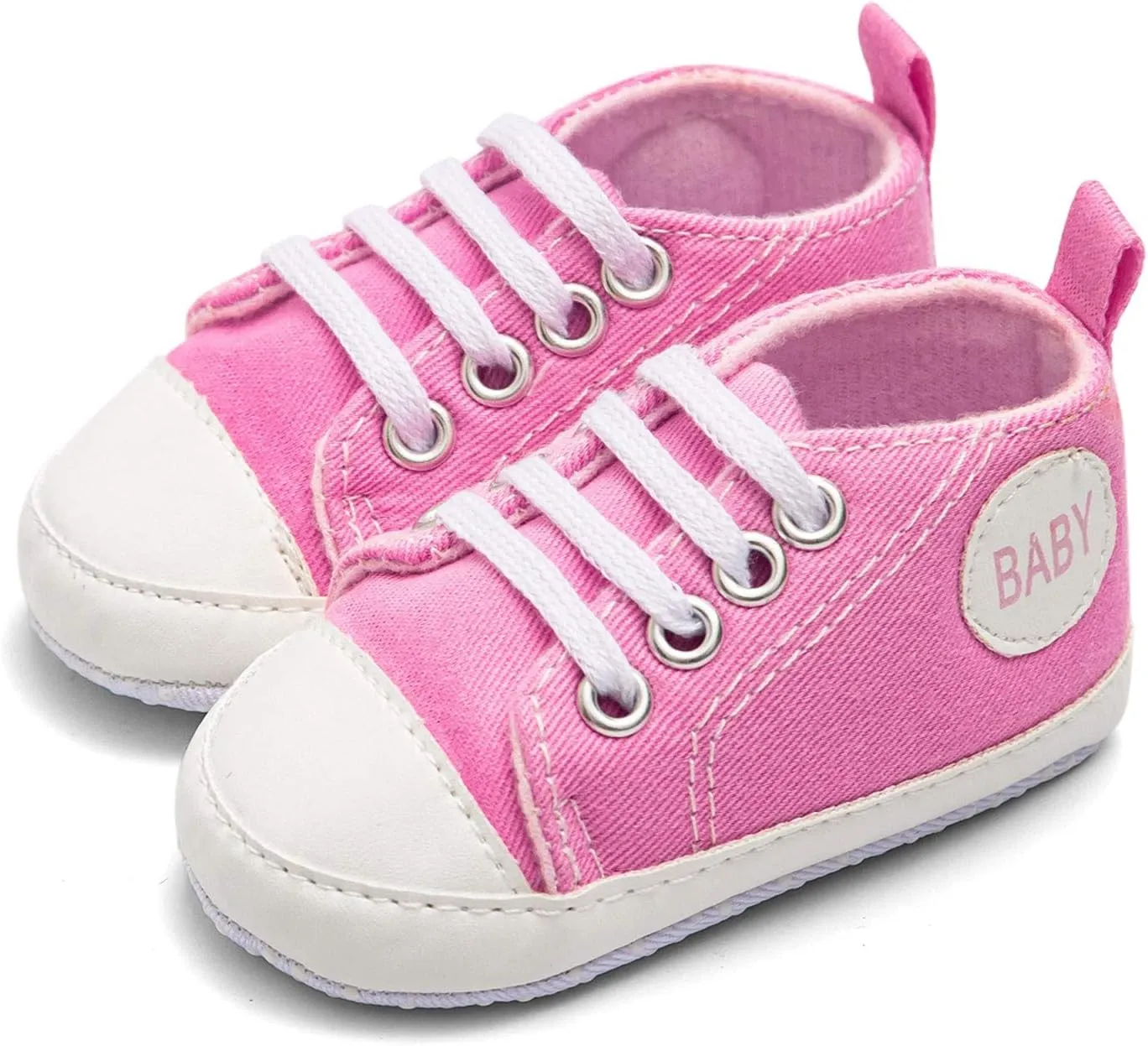 Newborn Baby Girls Boys Canvas Sneakers Soft Sole High-Top Ankle Shoes Infant First Walkers Crib Shoes Slip on
