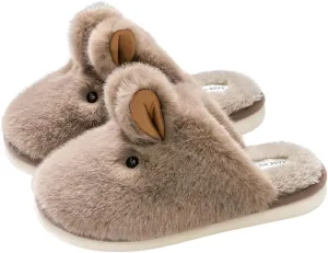 Obosoyo Bunny Slippers for Women Fuzzy Cute Animal Memory Foam Indoor House Slippers Easter Thanksgiving Christmas Slippers Gifts