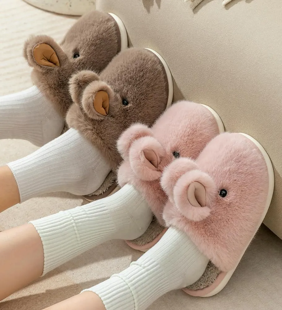 Obosoyo Bunny Slippers for Women Fuzzy Cute Animal Memory Foam Indoor House Slippers Easter Thanksgiving Christmas Slippers Gifts
