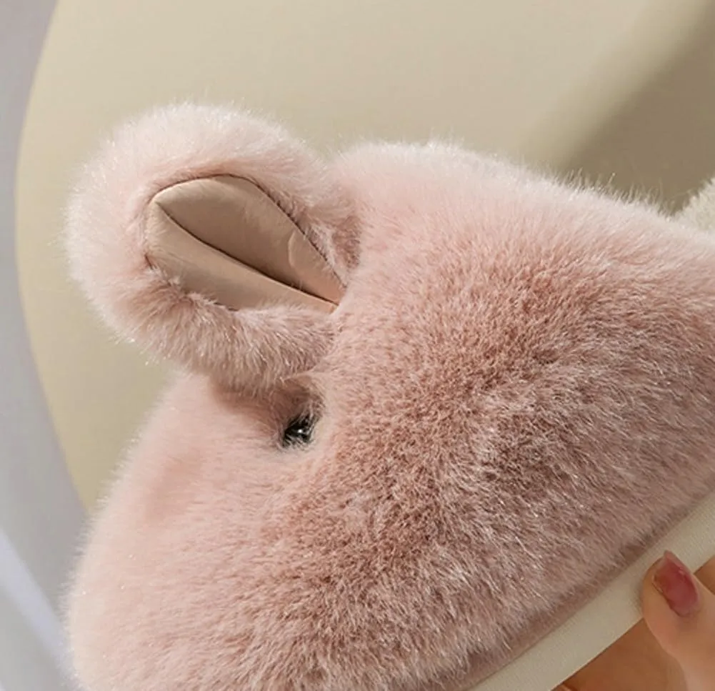 Obosoyo Bunny Slippers for Women Fuzzy Cute Animal Memory Foam Indoor House Slippers Easter Thanksgiving Christmas Slippers Gifts
