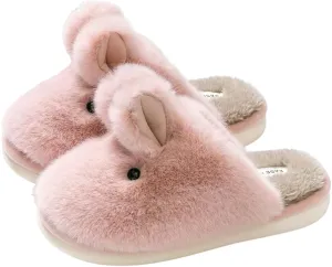 Obosoyo Bunny Slippers for Women Fuzzy Cute Animal Memory Foam Indoor House Slippers Easter Thanksgiving Christmas Slippers Gifts