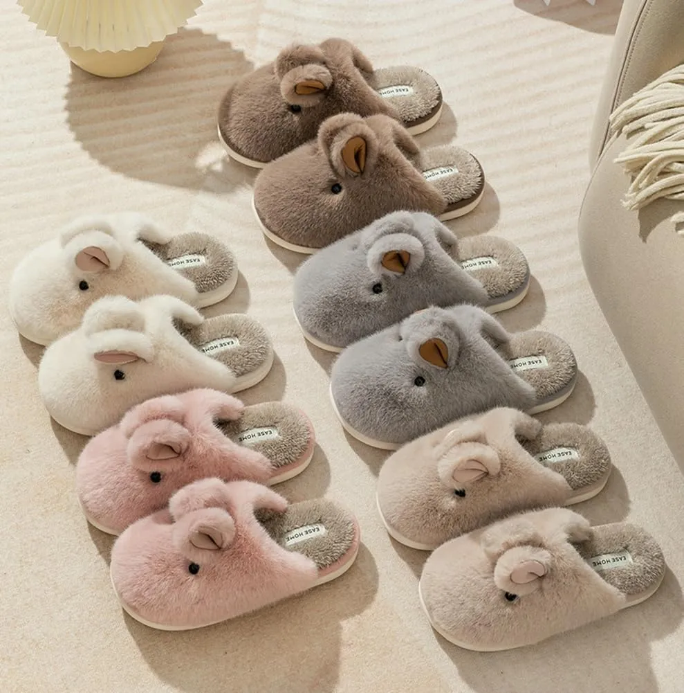 Obosoyo Bunny Slippers for Women Fuzzy Cute Animal Memory Foam Indoor House Slippers Easter Thanksgiving Christmas Slippers Gifts