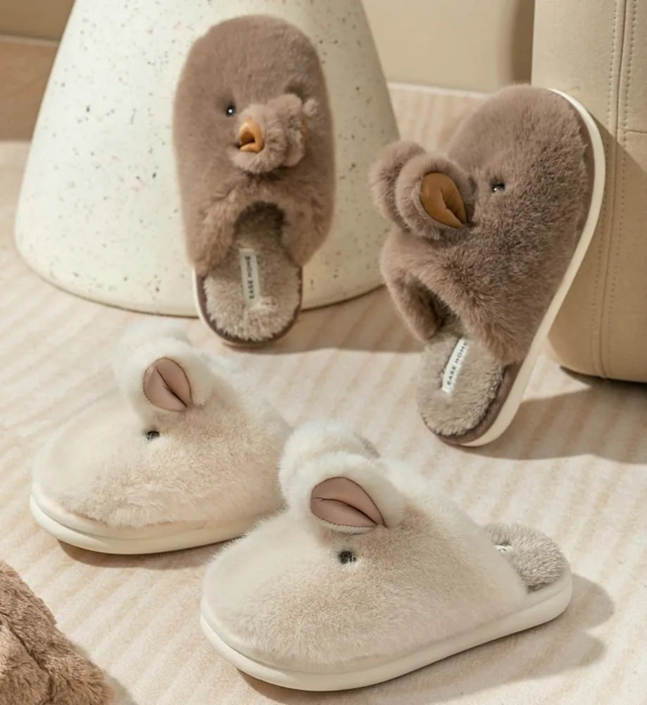 Obosoyo Bunny Slippers for Women Fuzzy Cute Animal Memory Foam Indoor House Slippers Easter Thanksgiving Christmas Slippers Gifts