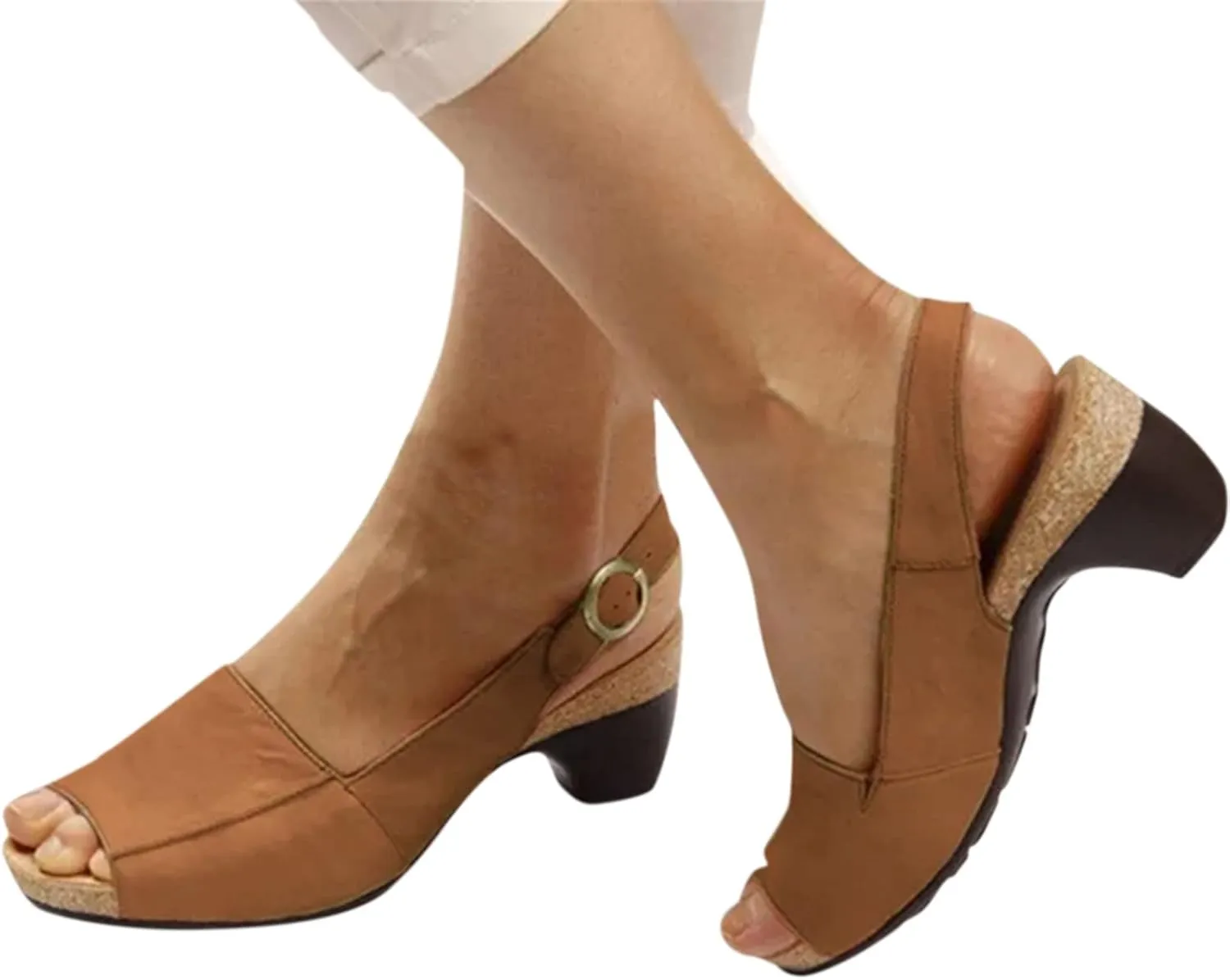 Open Toe Heels for Women Women's Open Toe Ankle Strap Heeled Sandals High Heels Women's Lace Up Heeled Sandals