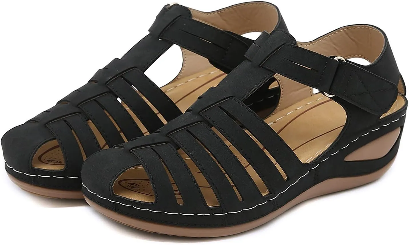 Ortho Walking Sandals for Women Sandals Women Dressy Summer Flat Gold 12w Diabetic Sandals for Women Wide Orthotic Slippers for Plantar Fasciitis Black Flats Shoes Women Women's Dressy Sandals