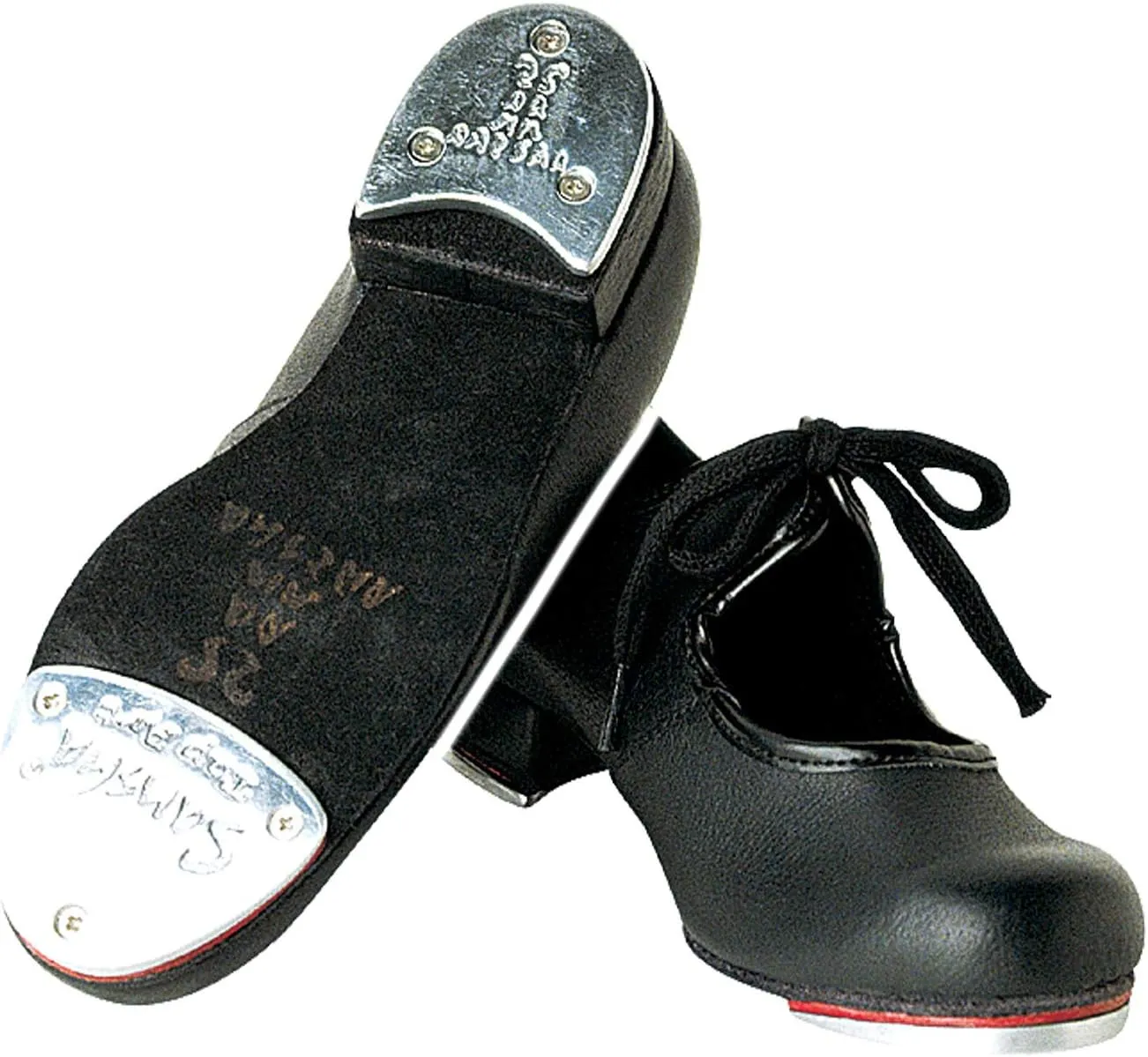 Sansha Unisex-Child Kids Leather Shoes with Professional Taps 1.1 Inch Heel Oxford Flat