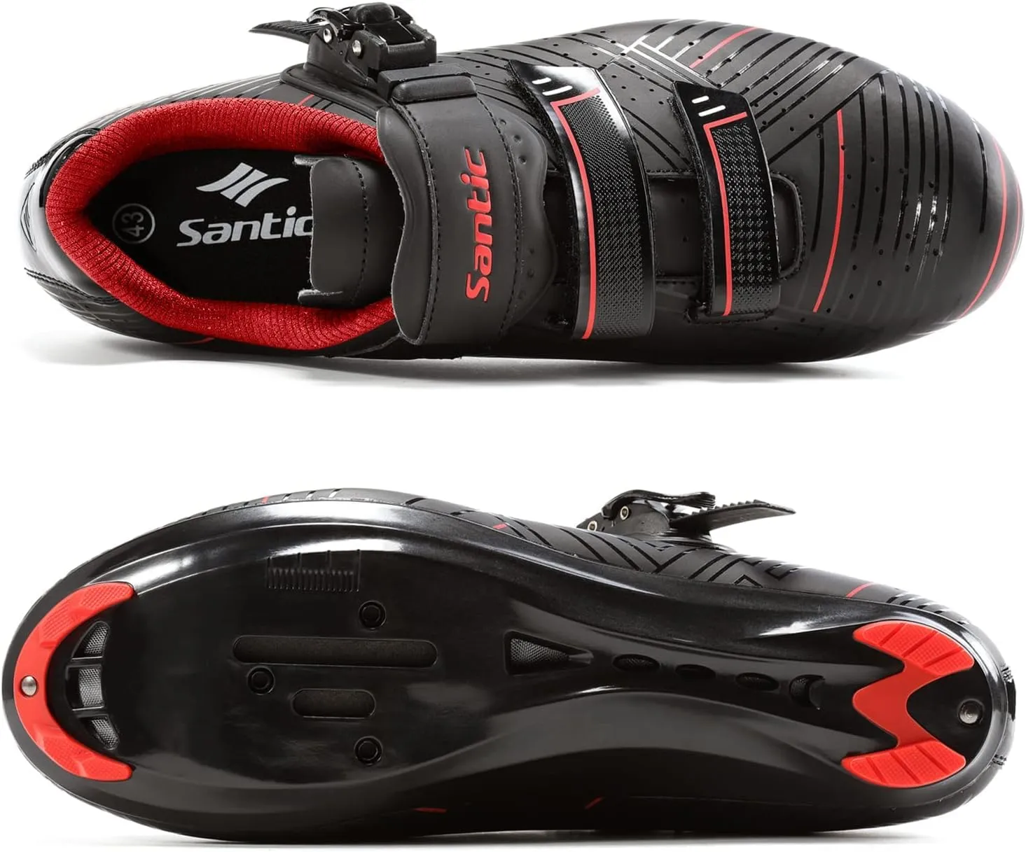 Santic Men's Cycling Shoes Road Cycling Riding Shoes Road Bike Shoes with Buckle- Roadway New