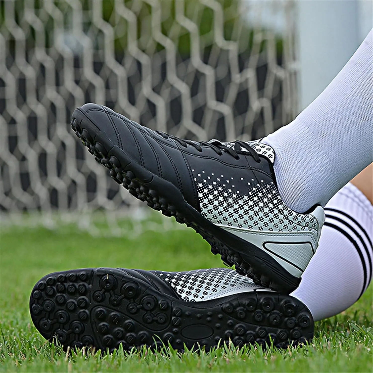 School Shoes for Girls Kids Youth Football Cleats Training Shoes Boys Girls Soccer Cleats Lace Up Cleats(Little Kid/Big