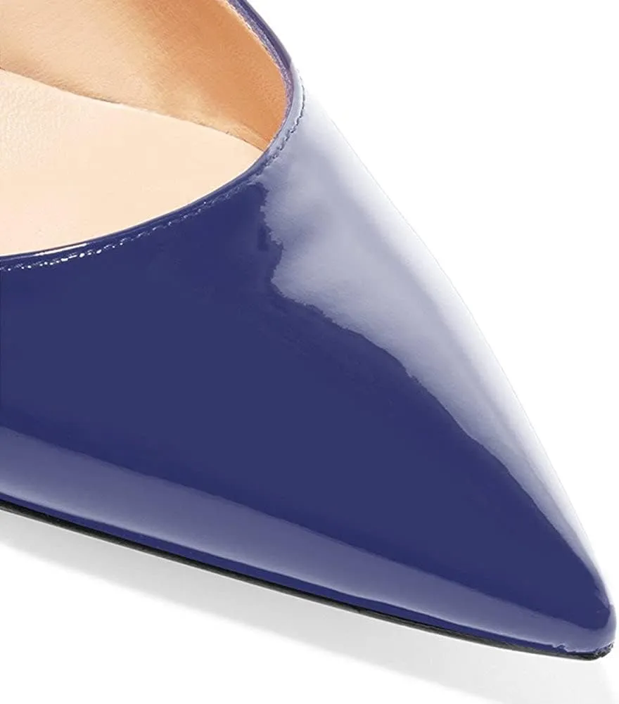 Slingback Pumps, Women's Pointed Toe Low Heel Sandals Slingback Strap Kitten Heel Pumps Evening Party Wedding Shoes