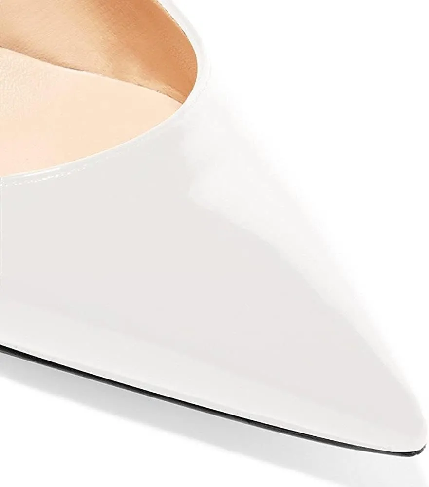Slingback Pumps, Women's Pointed Toe Low Heel Sandals Slingback Strap Kitten Heel Pumps Evening Party Wedding Shoes