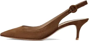 Slingback Pumps, Women's Pointed Toe Low Heel Sandals Slingback Strap Kitten Heel Pumps Evening Party Wedding Shoes