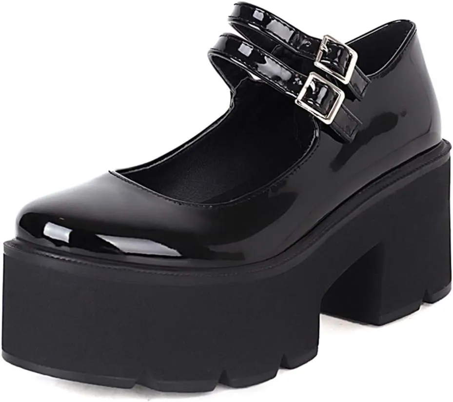 SO SIMPOK Women's Goth Patent Leather Pumps Sweet Party Lolita Mary Janes Platform Gift…