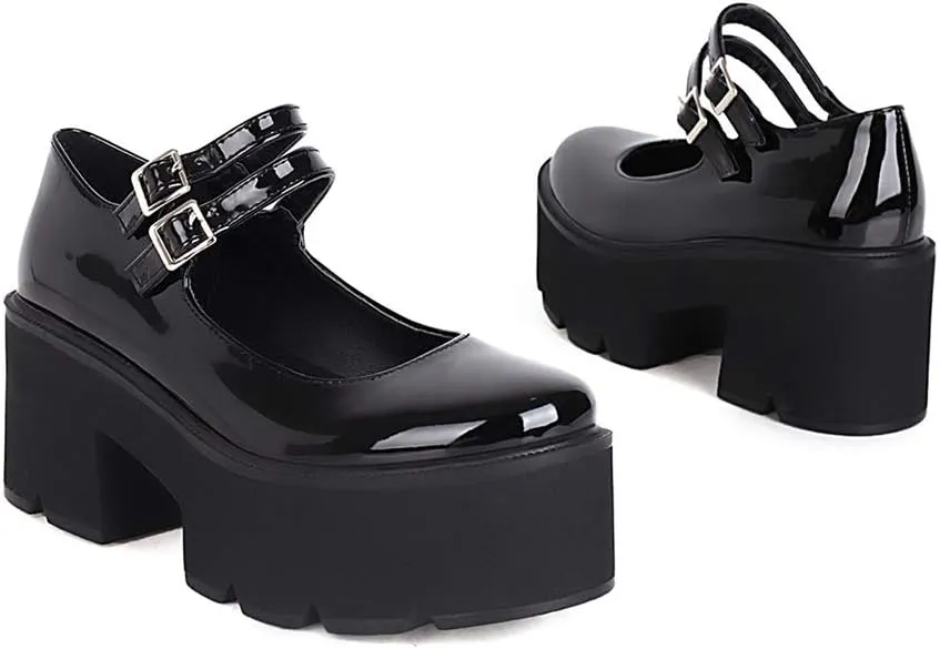 SO SIMPOK Women's Goth Patent Leather Pumps Sweet Party Lolita Mary Janes Platform Gift…