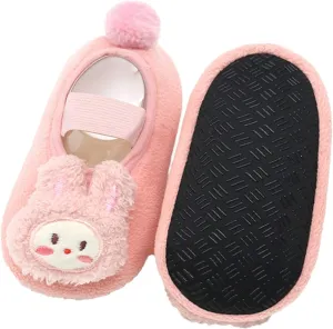 Sock Shoes Toddler Children Toddler Shoes Autumn and Winter Boys and Girls Floor Socks Non Slip Plush Black Shoes