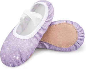 Stelle Ballet Shoes for Girls Glitter | Metallic Faux Leather Ballet Slippers Dance Shoes for Toddler/Little/Big Kids