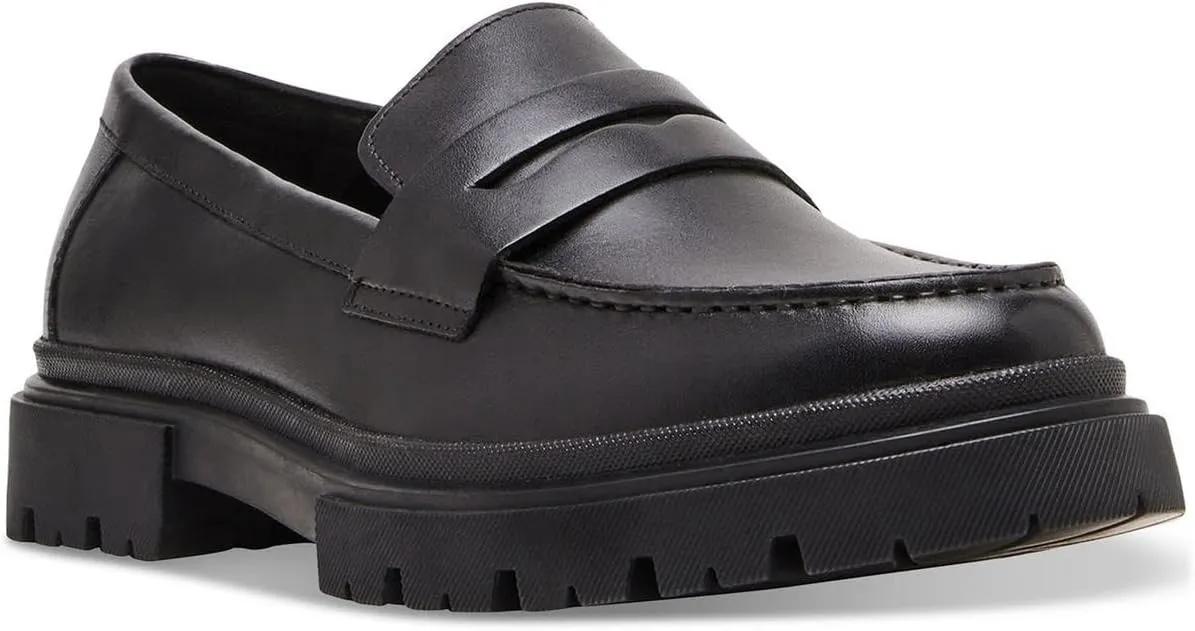 Steve Madden Womens AKKRON Laceless Faux Leather Loafers