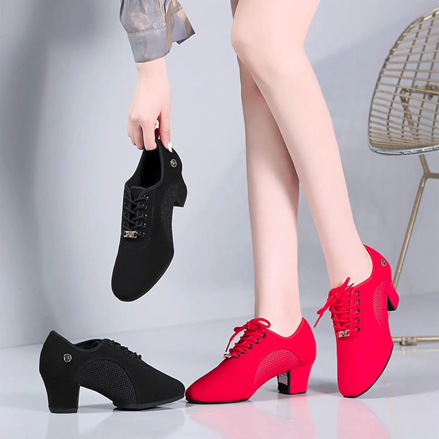 SWDZM Men&Women Ballroom Dance Shoes Closed Toe Latin Salsa Practice Dancer Modern Performance Dancing Shoes