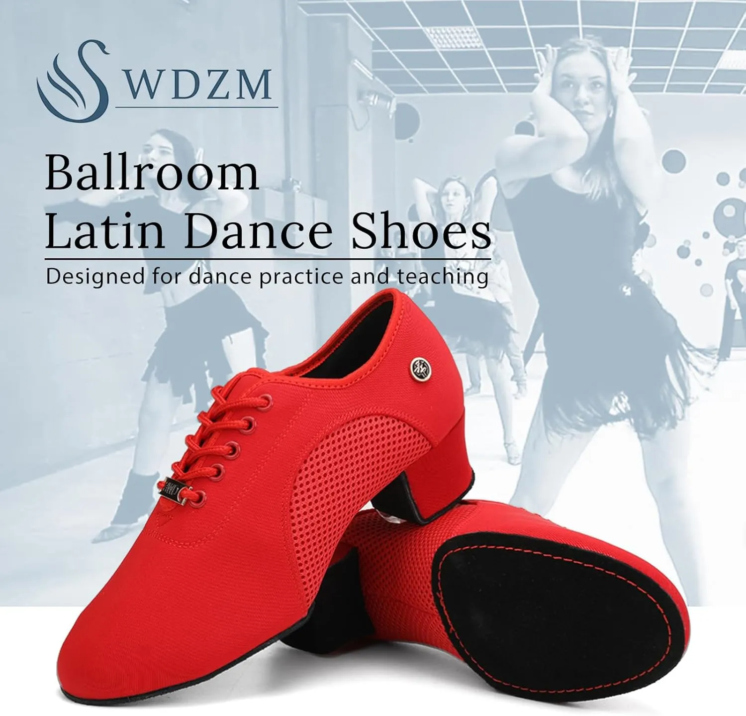 SWDZM Men&Women Ballroom Dance Shoes Closed Toe Latin Salsa Practice Dancer Modern Performance Dancing Shoes