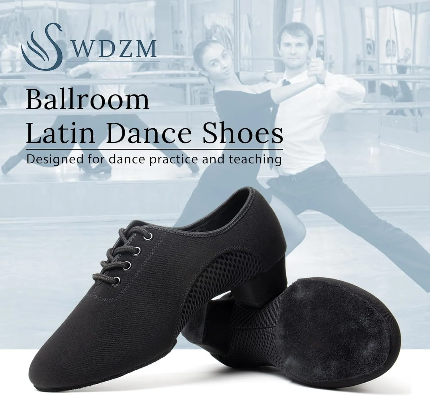 SWDZM Men&Women Ballroom Dance Shoes Closed Toe Latin Salsa Practice Dancer Modern Performance Dancing Shoes