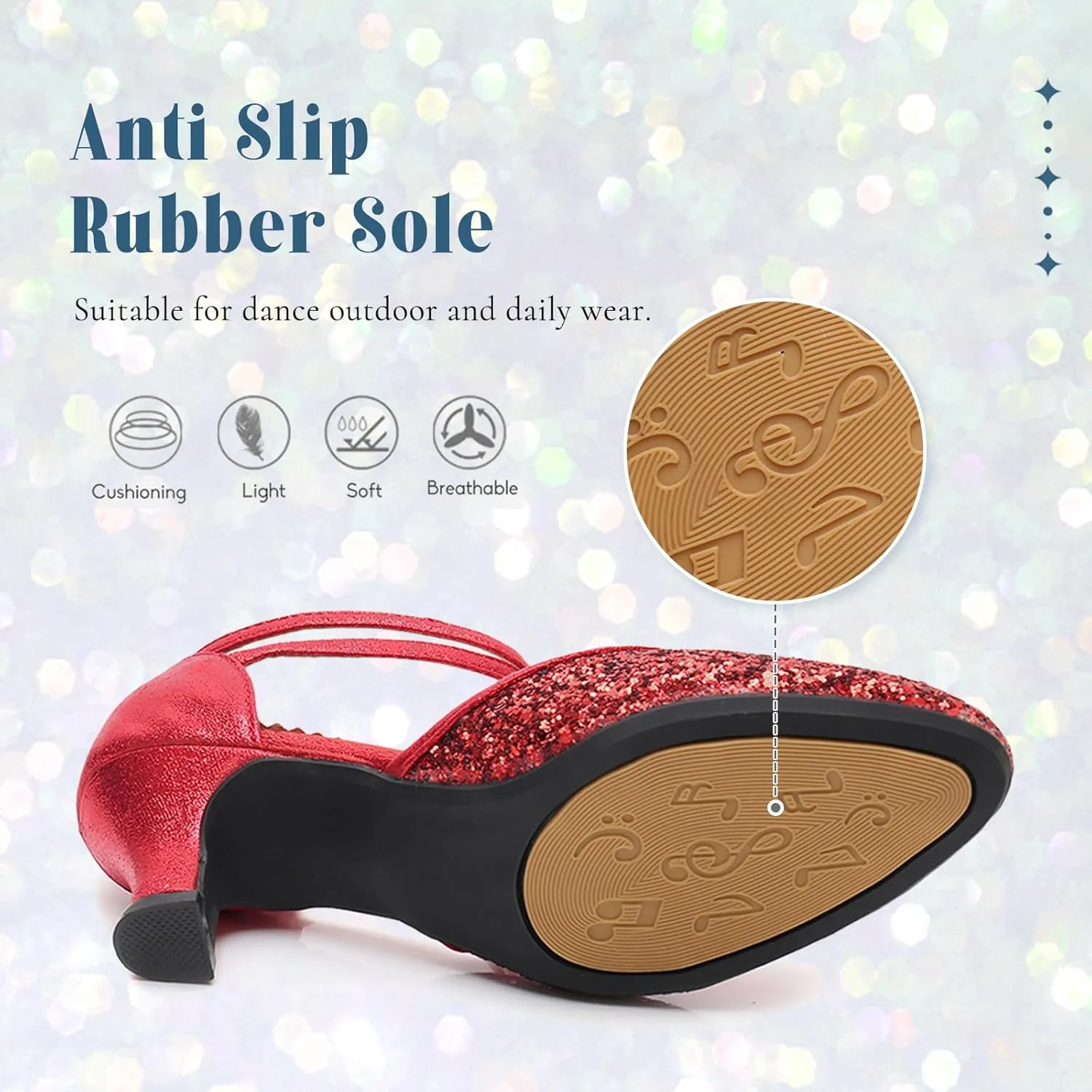 SWDZM Womens Glitter Ballroom Dance Shoes Latin Salsa Tango Dancing Heels Closed Toe Party Performance Wedding Shoes