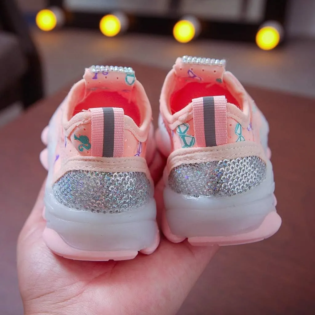 Toddler Boys Girls Light Up Shoes Lightweight Breathable Anti-Slip Led Flashing Sport Sneakers for Toddler Kids