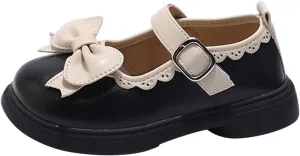 Toddler Flower Girl Bowknot Mary Jane Dress Shoes Cute School 𝗨niform Platform Kids Little Girls Slippers Size 9