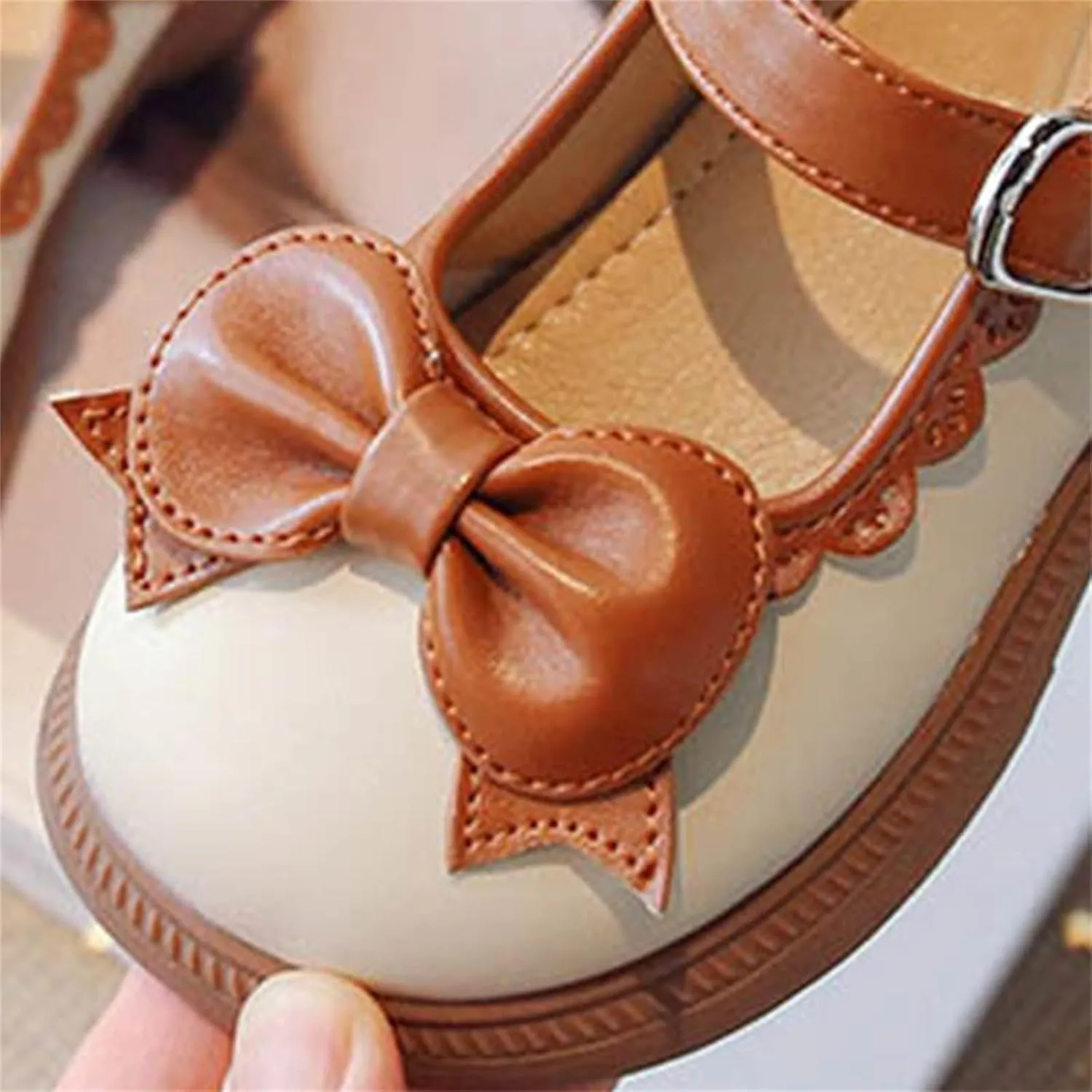 Toddler Flower Girl Bowknot Mary Jane Dress Shoes Cute School 𝗨niform Platform Kids Little Girls Slippers Size 9