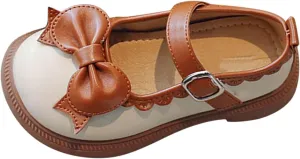 Toddler Flower Girl Bowknot Mary Jane Dress Shoes Cute School 𝗨niform Platform Kids Little Girls Slippers Size 9