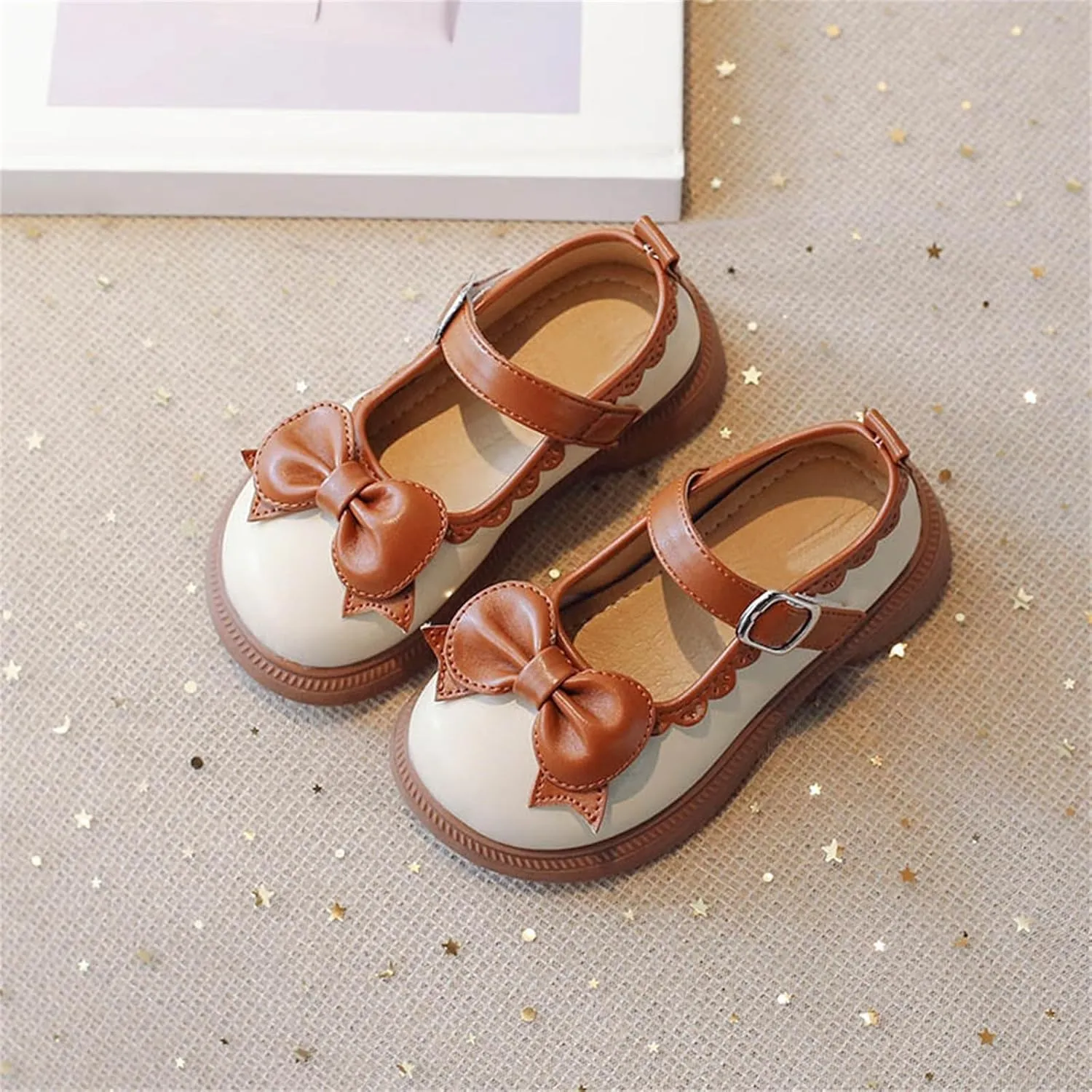 Toddler Flower Girl Bowknot Mary Jane Dress Shoes Cute School 𝗨niform Platform Kids Little Girls Slippers Size 9