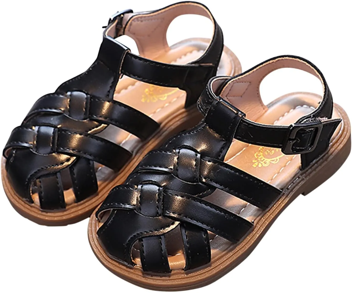 Toddler Girl Sandals Size 6 Girls Sandals Toddler Little Kid Closed Toe T Strap Flats Girls Sandals Size 9