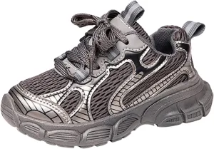 Toddler Shoes Boys Girls Tennis Shoes Kids Mesh Breathable Sneakers Non Slip Lace-up Running Athletic Sports Shoes