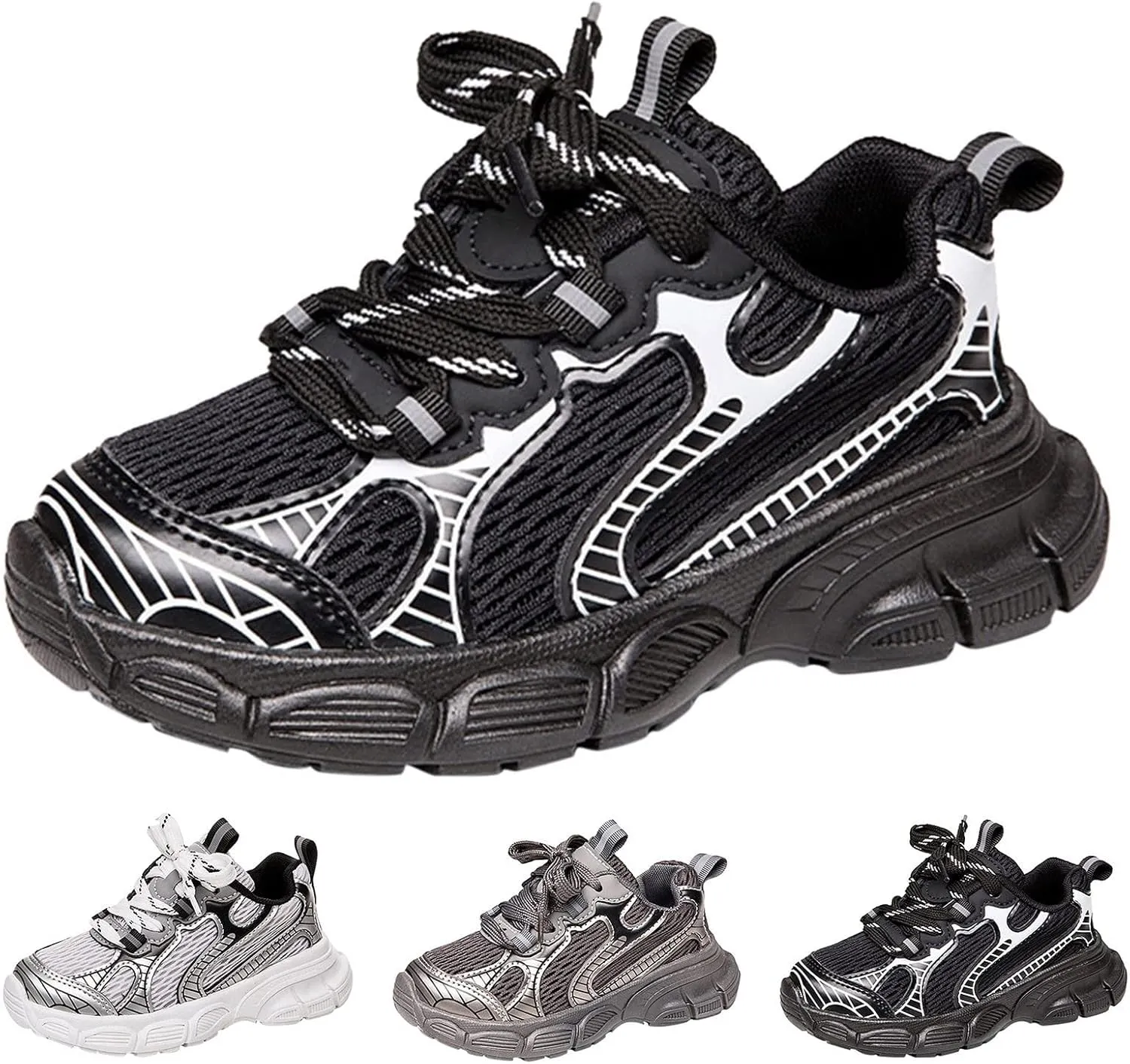 Toddler Shoes Boys Girls Tennis Shoes Kids Mesh Breathable Sneakers Non Slip Lace-up Running Athletic Sports Shoes