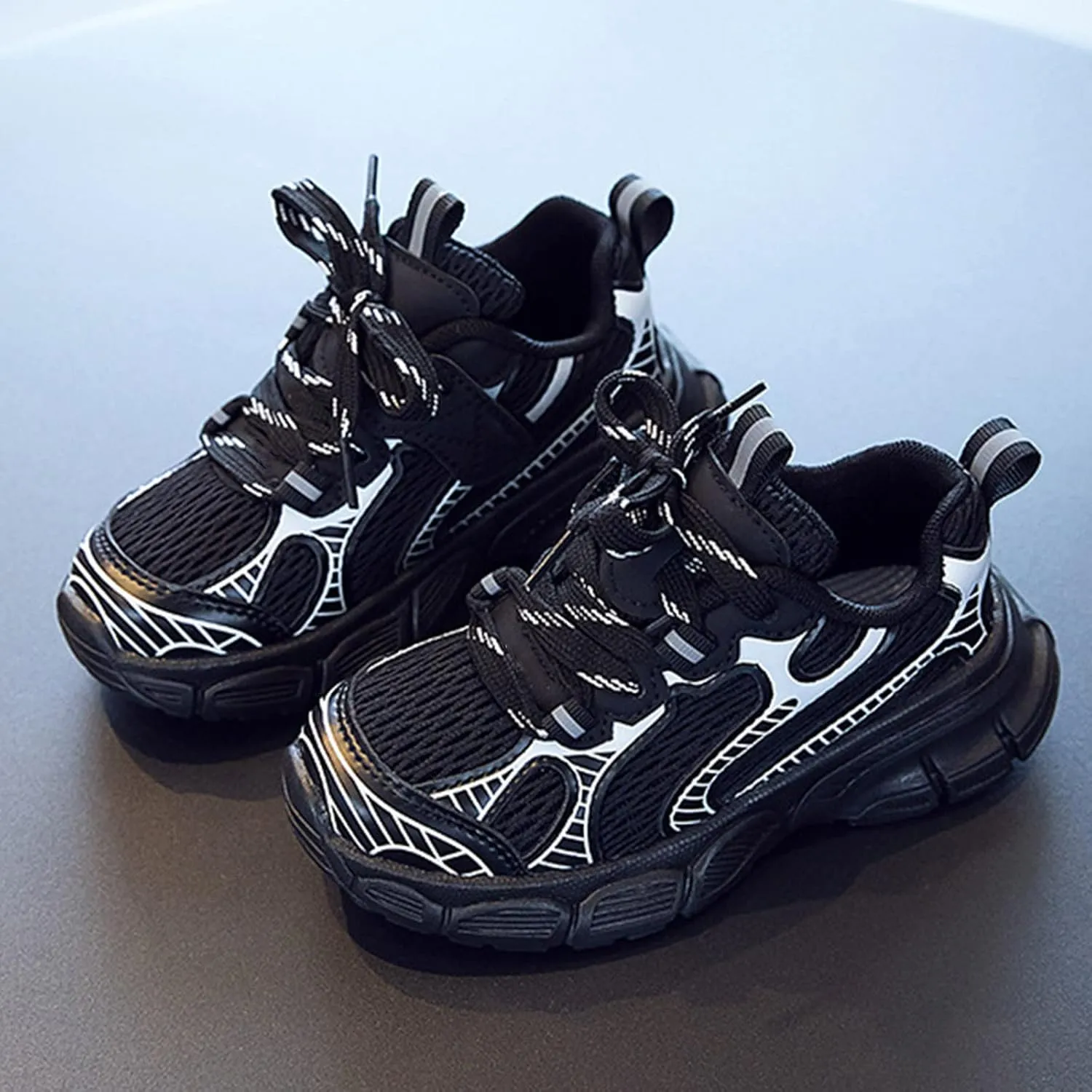 Toddler Shoes Boys Girls Tennis Shoes Kids Mesh Breathable Sneakers Non Slip Lace-up Running Athletic Sports Shoes