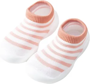 Toddler Sock Shoes Toddler Kids Infant Newborn Baby Boys Girls Shoes First Walkers Striped Plaid Antislip Sock Shoes B