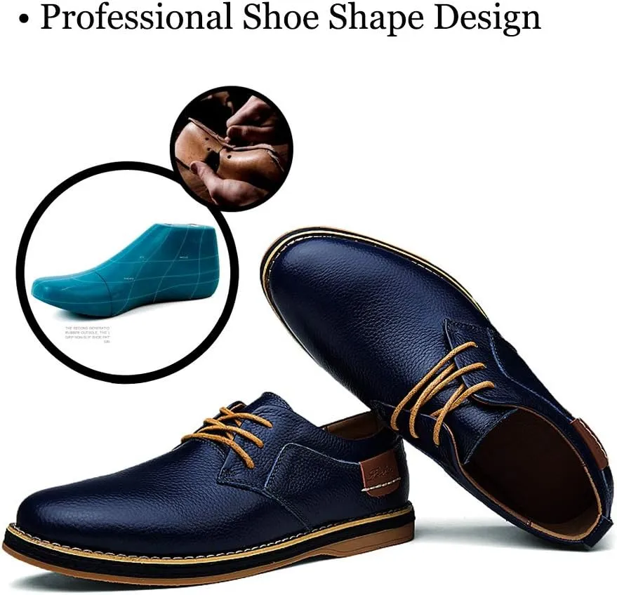 TSIODFO Men's Dress Shoes Black Brown Genuine Cow Leather Oxfords Business Casual Shoes