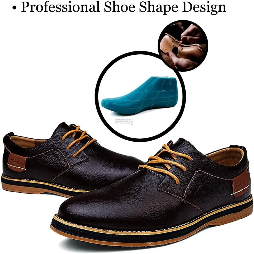 TSIODFO Men's Dress Shoes Black Brown Genuine Cow Leather Oxfords Business Casual Shoes