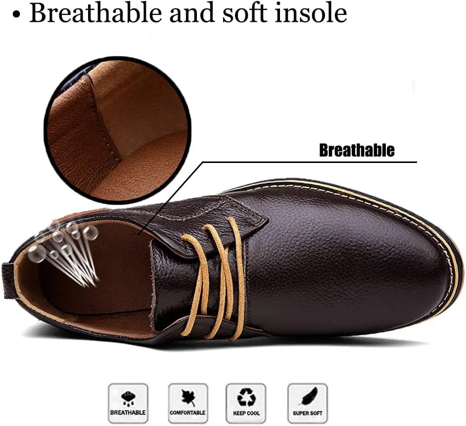 TSIODFO Men's Dress Shoes Black Brown Genuine Cow Leather Oxfords Business Casual Shoes