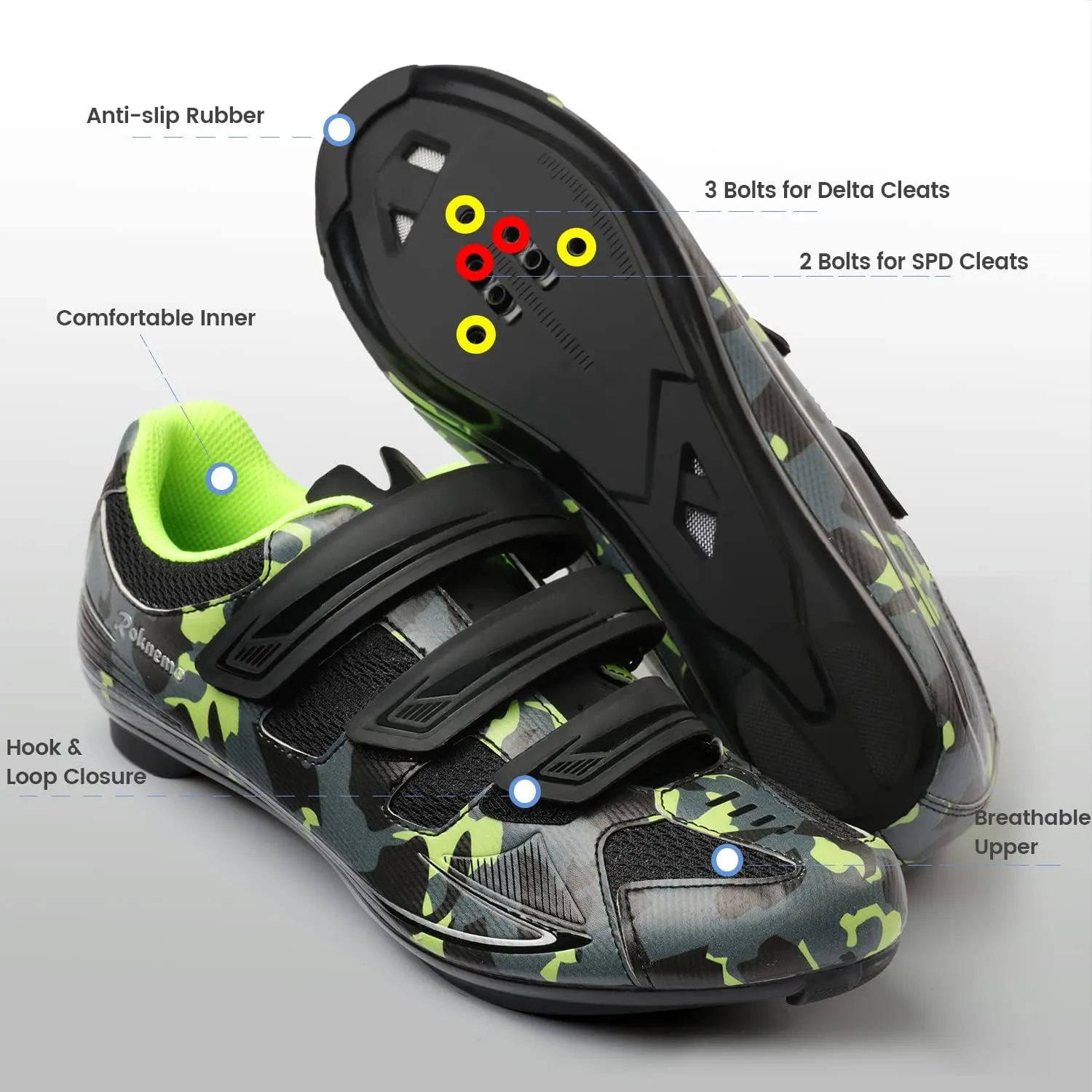 Unisex Cycling Shoes with Look Delta Cleats - Peloton Compatible Spin Shoes with SPD Clips - Indoor Shimano Road Bike for Men Women