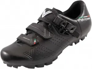 Vittoria Hera MTB Cycling Shoes, Black, 3-Strap with Micro-Adjustable Buckle, Nylon Sole