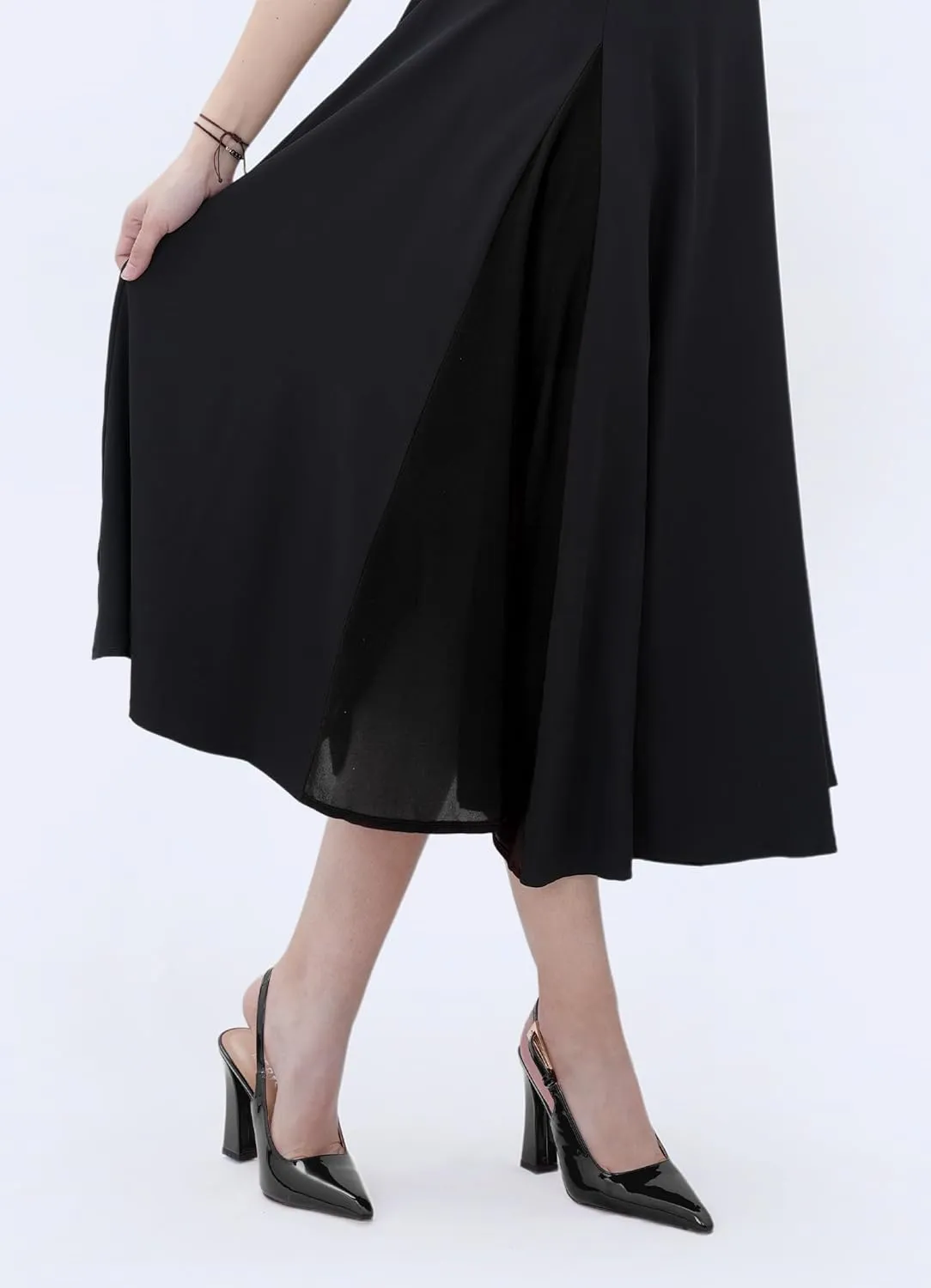 Women's Block high Heels Slingback, Pointed Closed Toe Ankle Strap Fashioned Patent Leather Pumps Shoes.