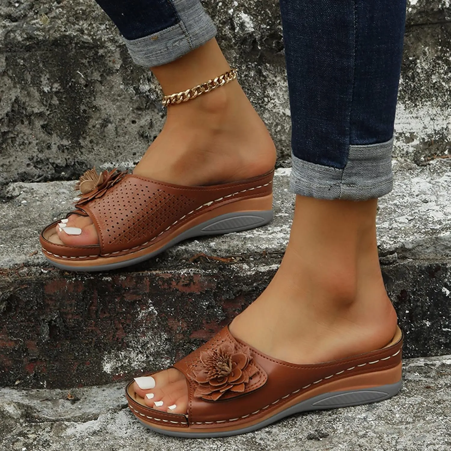 Womens Flip Flops with Arch Support Womens Flip Flops Size 8 Orthopedic Women Closed Toe Shoes Brown Leather Sandals Women Comfortable Brown Sandals Women Comfortable Nude Sandals Women