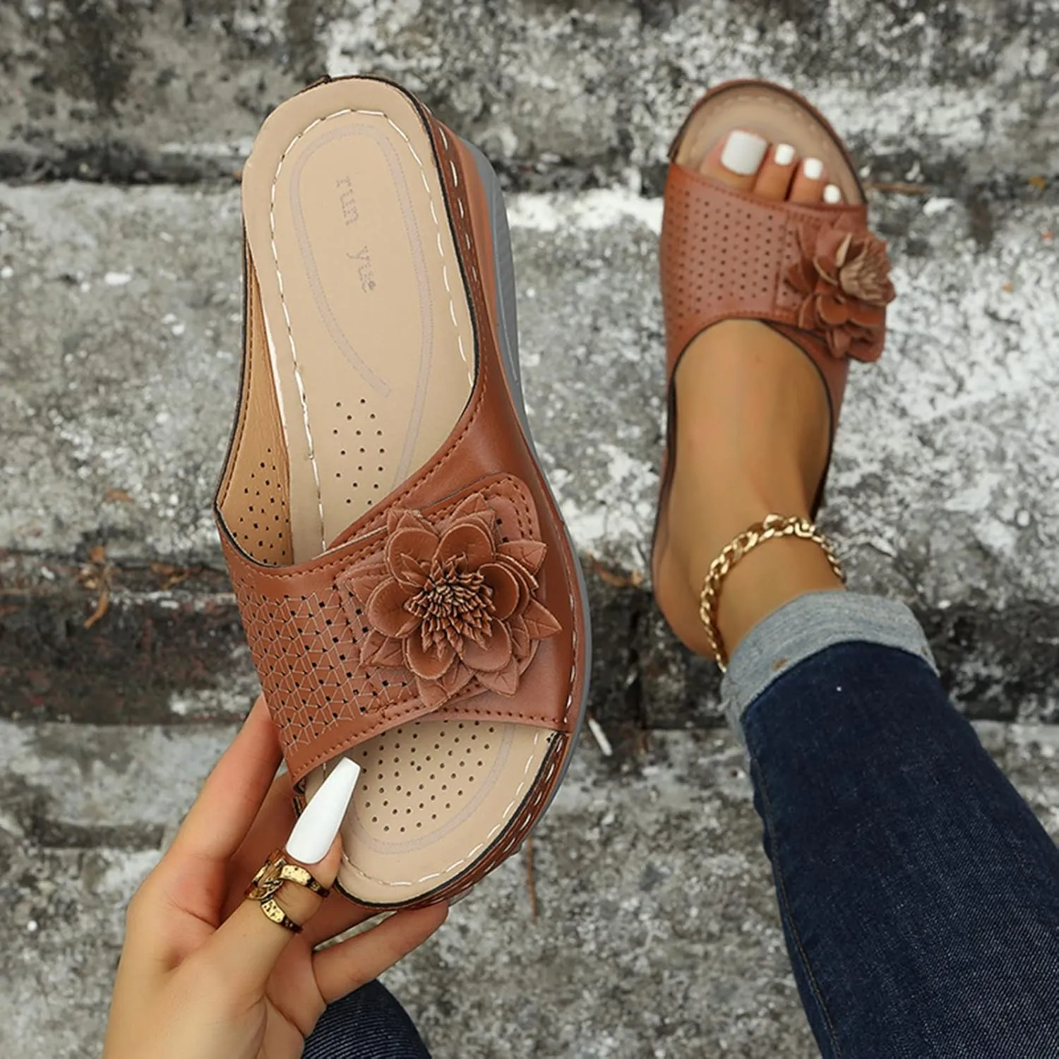Womens Flip Flops with Arch Support Womens Flip Flops Size 8 Orthopedic Women Closed Toe Shoes Brown Leather Sandals Women Comfortable Brown Sandals Women Comfortable Nude Sandals Women