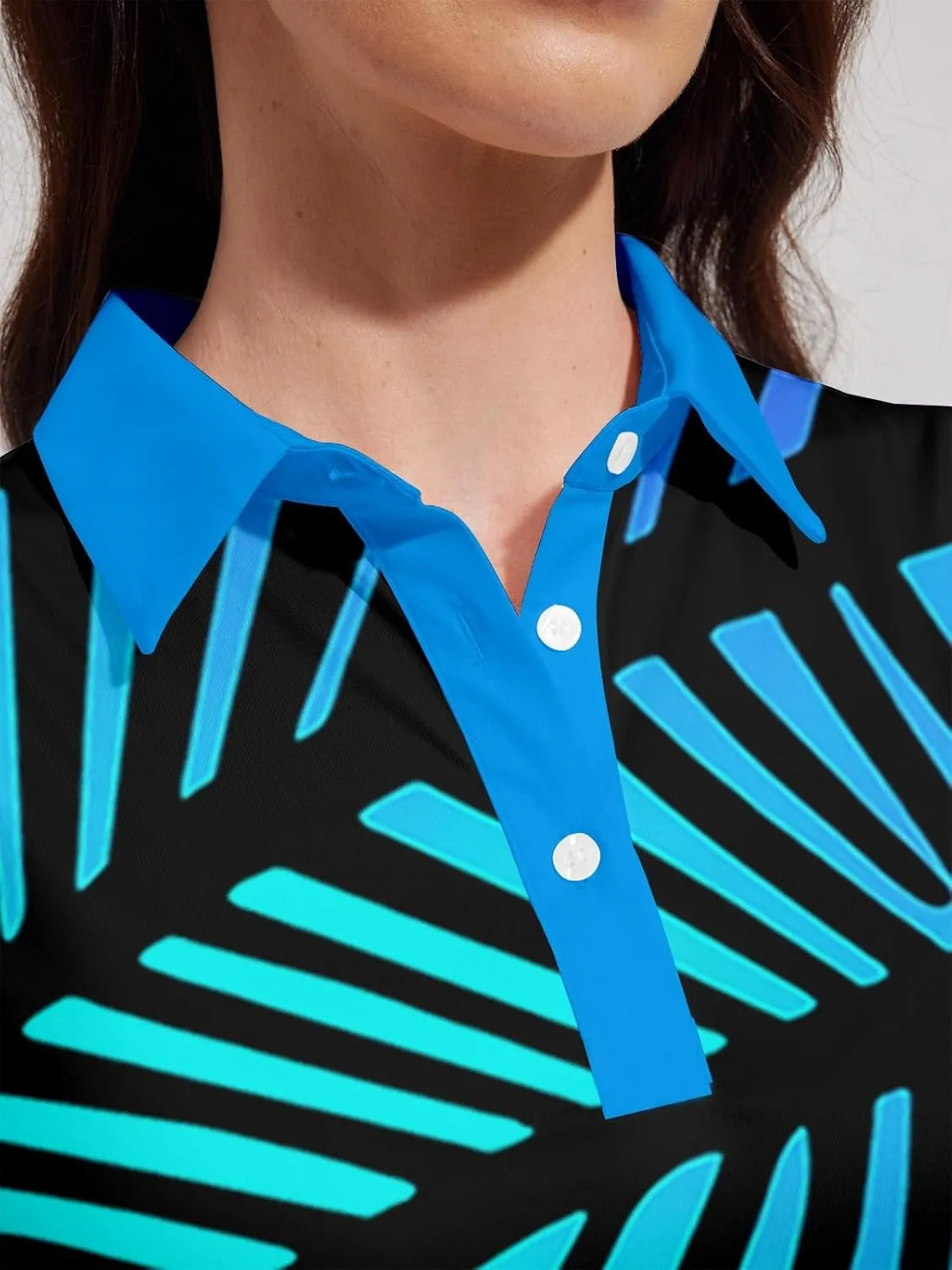 Women's Golf Shirts Sleeveless Collared Shirt for Women Quick Dry Button Up Tennis T-Shirt Printed Workout Tank Tops