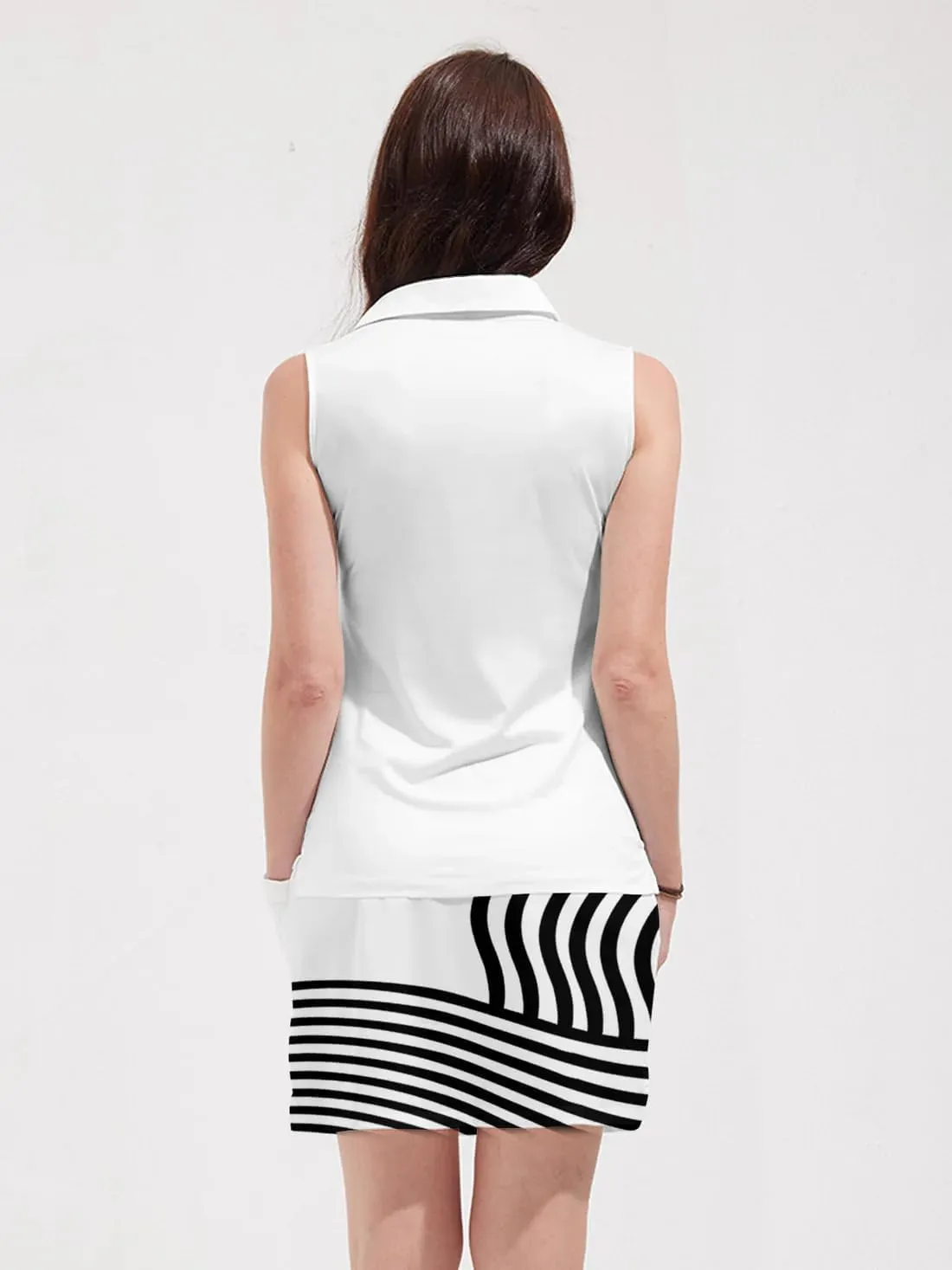 Women's Golf Shirts Sleeveless Collared Shirt for Women Quick Dry Button Up Tennis T-Shirt Printed Workout Tank Tops