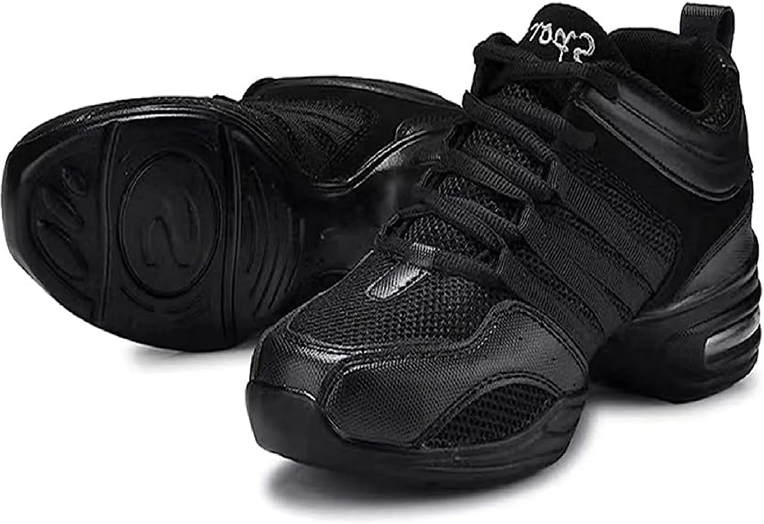 Women's Jazz Shoes Lace-up SneakersMesh Slip Thick Soled Jazz Dance Shoes Cushion Lady Girls Modern Breathable Air Cushion Split Sole Athletic Walking Dance Shoes