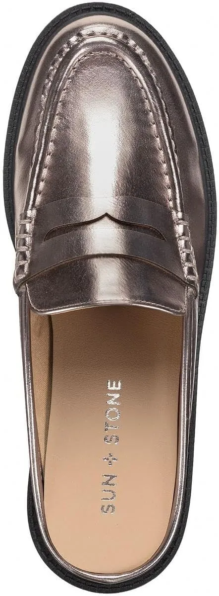 Womens Katyaaa Solid Faux Leather Loafers