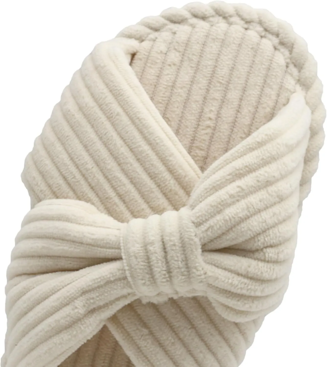 Women's Velvet Bow Slippers - Cozy Corduroy Indoor House Shoes with Anti-Slip Sole, Comfortable and Stylish Gift Slippers for Home and Bedroom