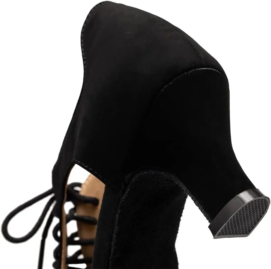 YKXLM Women's Ballroom Dance Shoes Latin Salsa Tango Professional Performance Open Toe Dancing Shoes Model 087