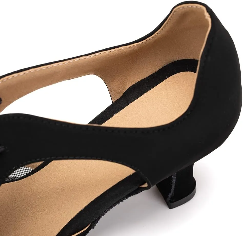 YKXLM Women's Ballroom Dance Shoes Latin Salsa Tango Professional Performance Open Toe Dancing Shoes Model 087