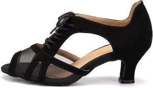 YKXLM Women's Ballroom Dance Shoes Latin Salsa Tango Professional Performance Open Toe Dancing Shoes Model 087